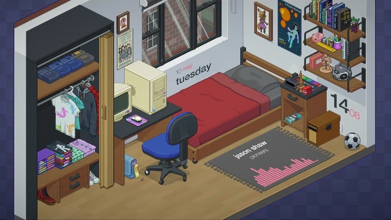 Preview of the Bedroom Rainmeter Suite showing a cozy, relaxing aesthetic