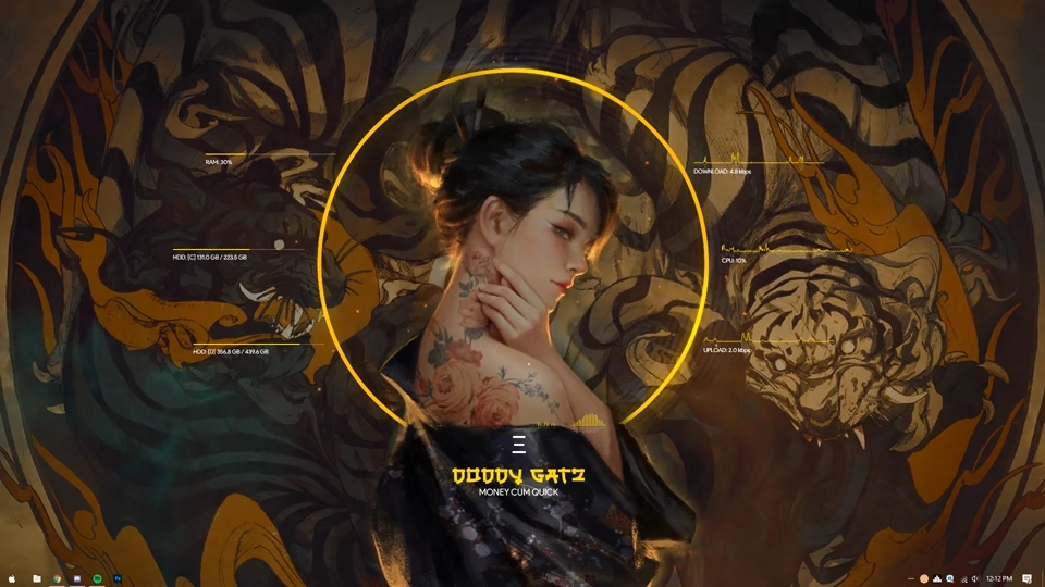 Preview of the Behold Rainmeter Suite showing a majestic and clean layout