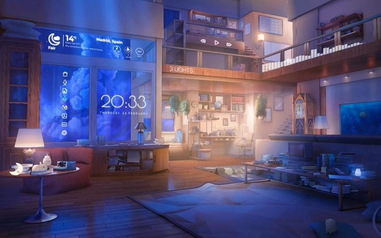 Preview of the dynamic Home Day & Night Rainmeter Suite