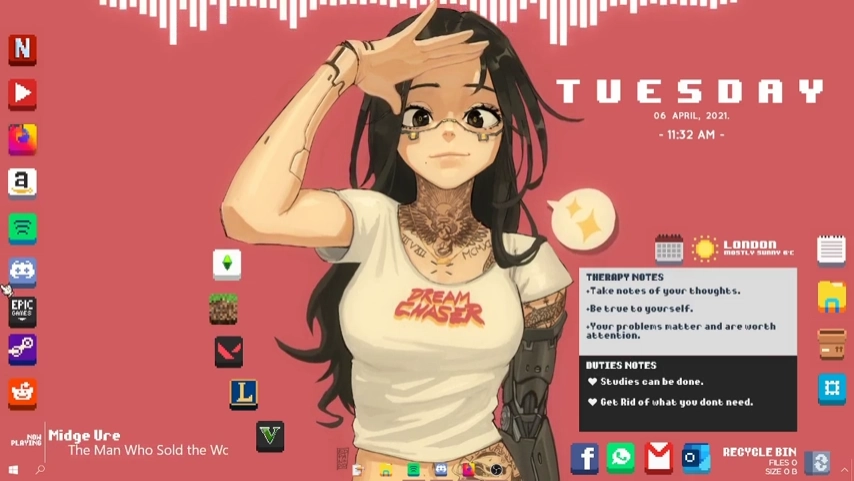 Preview of the retro Pixeled Rainmeter Suite