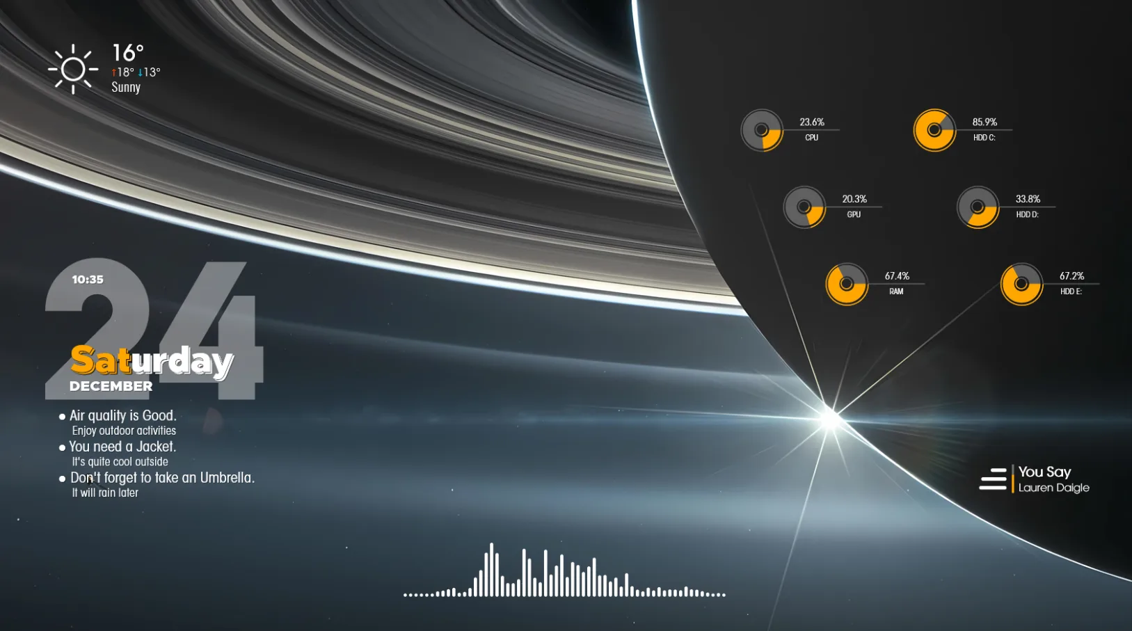 Restona Rainmeter Skin