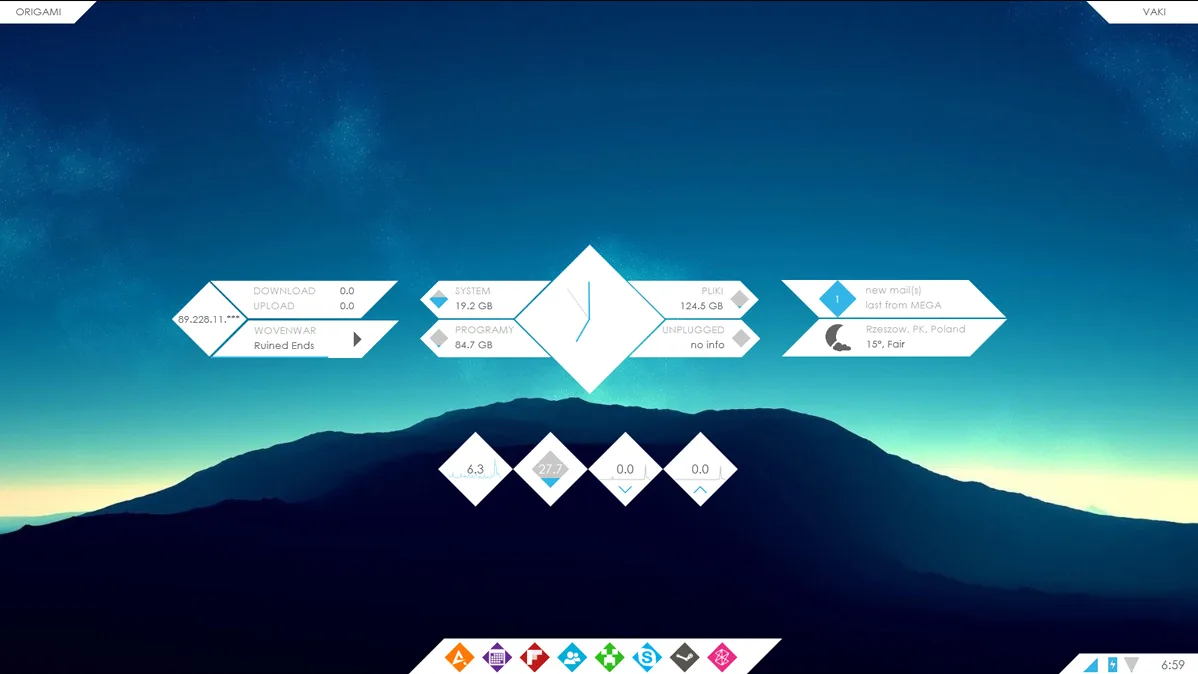Origami Rainmeter Skin