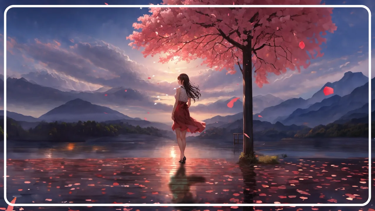 Anime Girl & Sakura View [4K]